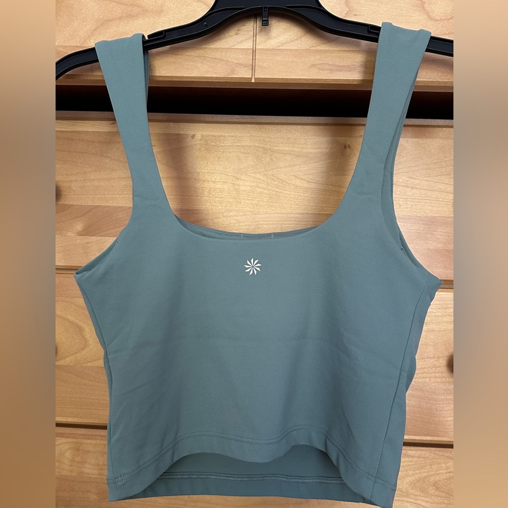 Transcend Square Neck Crop Sports Bra D-DD Sage Green - Picture 3 of 5